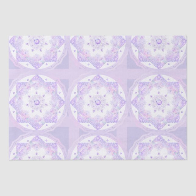 light purple snowflake & glittering heart tissue paper (Front)