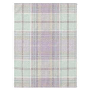 Light Purple Teal Plaid Tartan Pattern Tablecloth