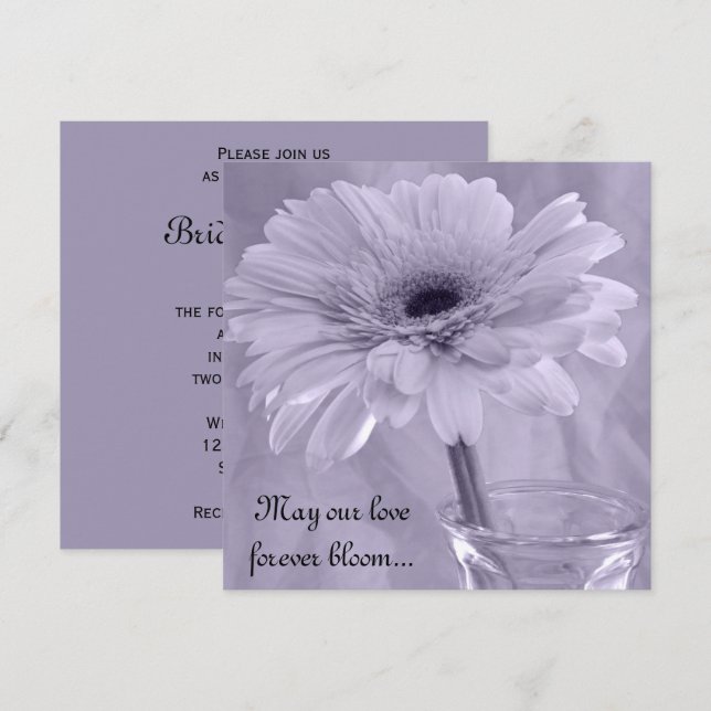 Light Purple Tinted Daisy Wedding Invitation (Front/Back)