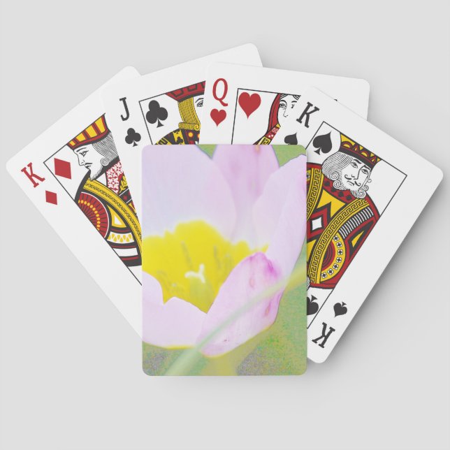 light purple tulip flower playing cards (Back)