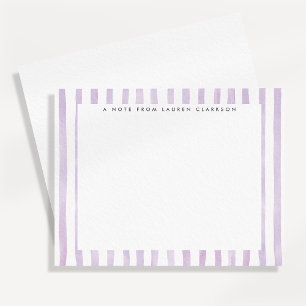 Light Purple Watercolor Striped Note Card