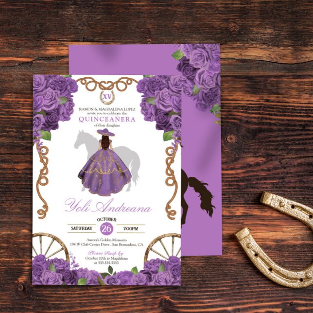 Light Purple Western Charro Quince Invitation (Creator Uploaded)