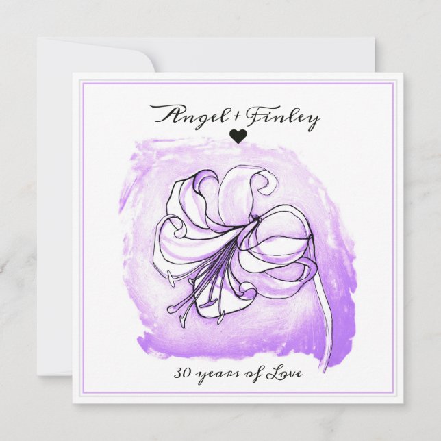 Light Purple & White Lily 30th Wedding Anniversary (Front)