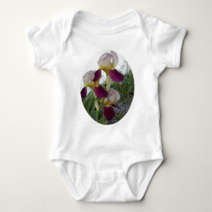 Light purple with pink irises baby bodysuit