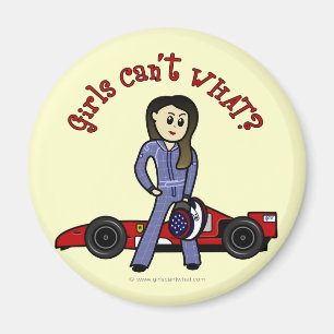 Light Race Car Driver Girl Magnet
