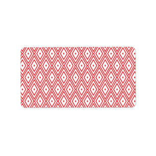 Light Red and White Diamond Pattern Label