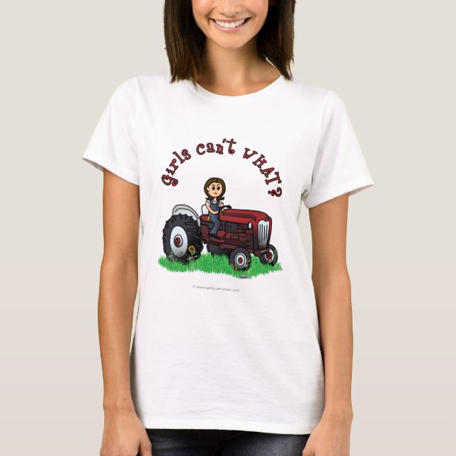 Light Red Farmer Girl T-Shirt (Front)