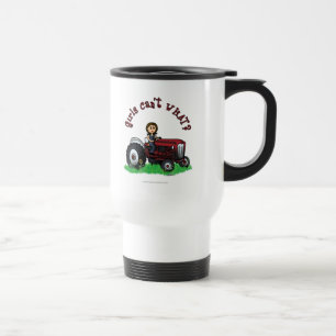 Light Red Farmer Girl Travel Mug