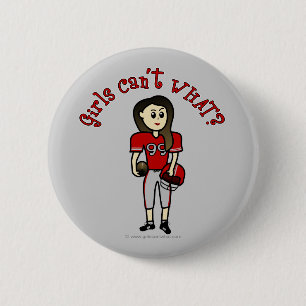 Light Red Football 6 Cm Round Badge