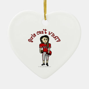 Light Red Football Ceramic Tree Decoration