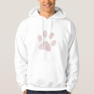 Light Red Halftone Paw Print Hoodie
