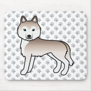 Light Red Siberian Husky Cute Cartoon Dog Mouse Mat