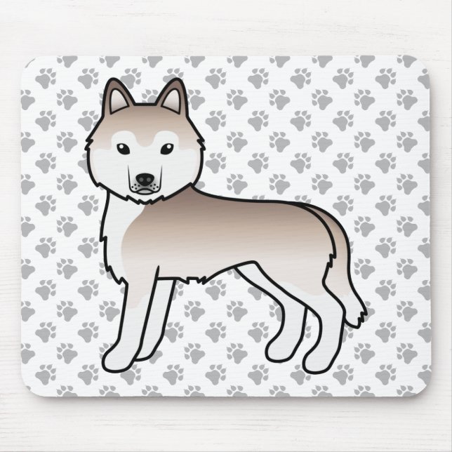 Light Red Siberian Husky Cute Cartoon Dog Mouse Mat (Front)