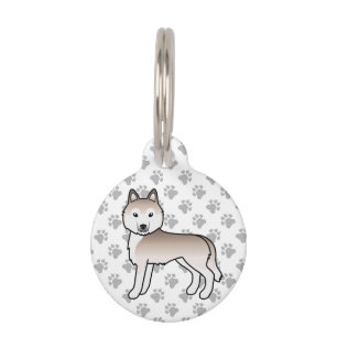 Light Red Siberian Husky Cute Cartoon Dog Pet Tag