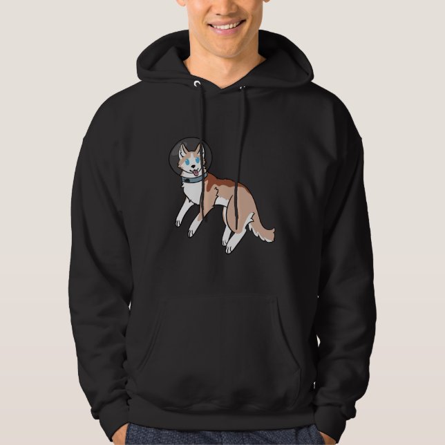 Light Red Siberian Husky In Space Hoodie (Front)
