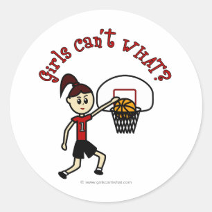 Light Red Womens Basketball Classic Round Sticker