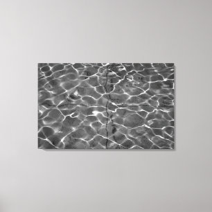 Light Reflections On Water: Black & White Canvas Print