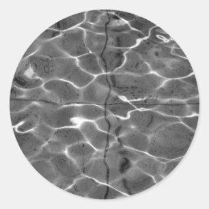 Light Reflections On Water: Black & White Classic Round Sticker
