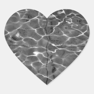 Light Reflections On Water: Black & White Heart Sticker