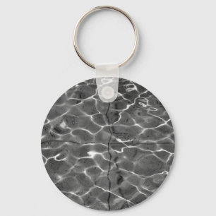 Light Reflections On Water: Black & White Key Ring