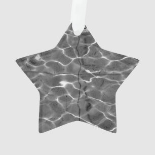 Light Reflections On Water: Black & White Ornament
