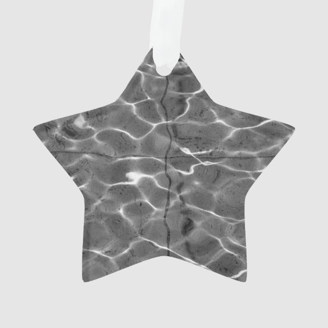 Light Reflections On Water: Black & White Ornament (Back)