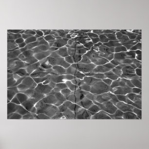 Light Reflections On Water: Black & White Poster