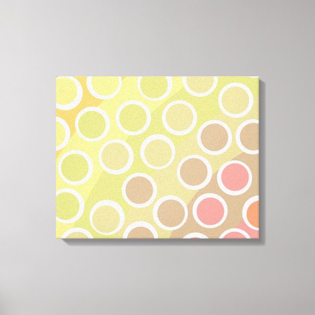 Light Retro Rainbow w/ Big Polka Dots Canvas Print (Front)