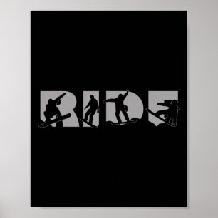 Light Ride Snowboard Cool Ride Snowboarder Snowboa Poster