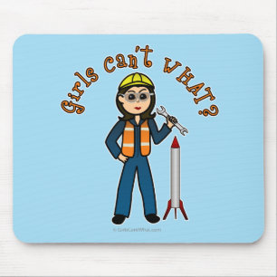 Light Rocket Scientist Girl Mouse Mat