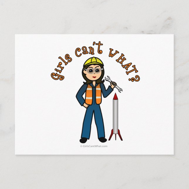 Light Rocket Scientist Girl Postcard (Front)