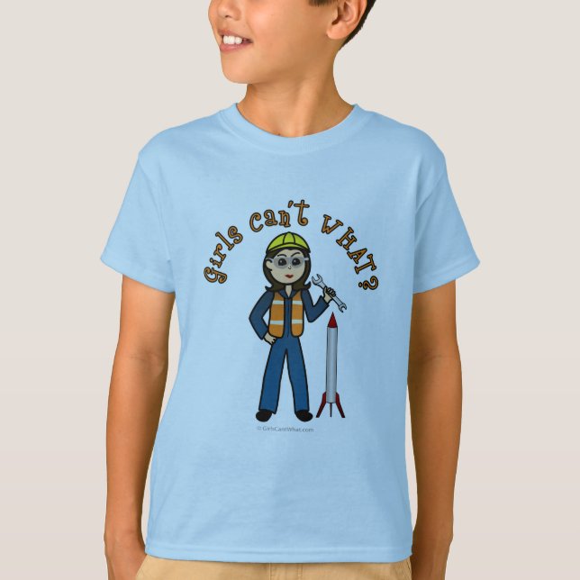 Light Rocket Scientist Girl T-Shirt (Front)