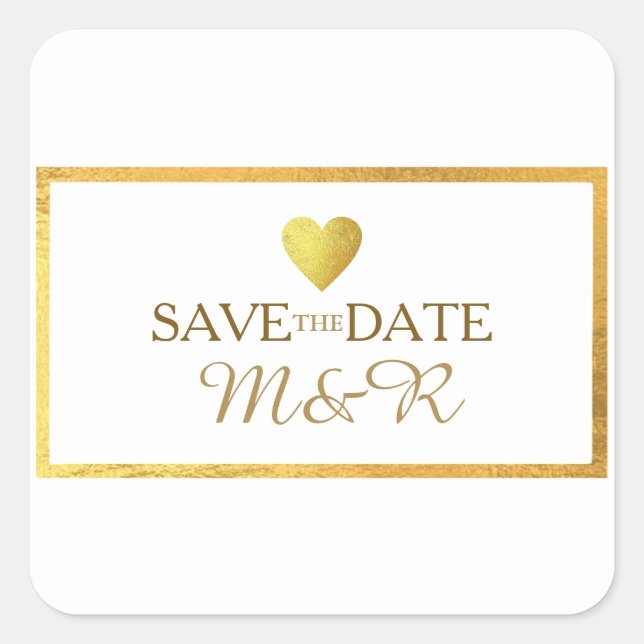 light romantic wedding save the date  square sticker (Front)
