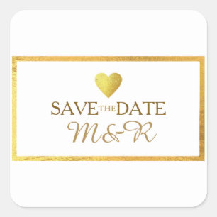 light romantic wedding save the date  square sticker
