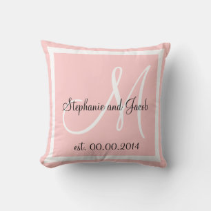 Light Rose Pink Wedding keepsake pillow