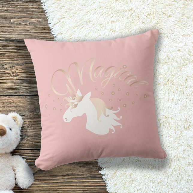 Light Rose Pink White Magical Unicorn Cushion (Creator Uploaded)