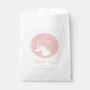 Light Rose Pink White Magical Unicorn Thank You Favour Bags