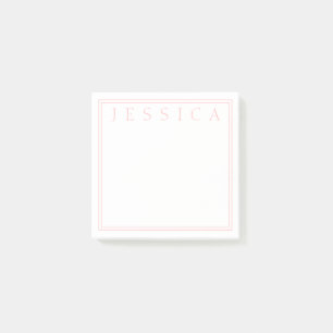 Light Rose Pink   Your Name Post-it Notes