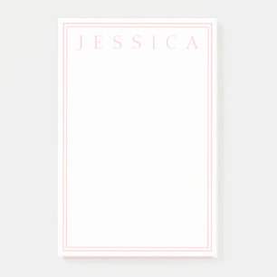 Light Rose Pink Your Name Post-it Notes
