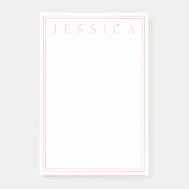 Light Rose Pink | Your Name Post-it Notes (Front)