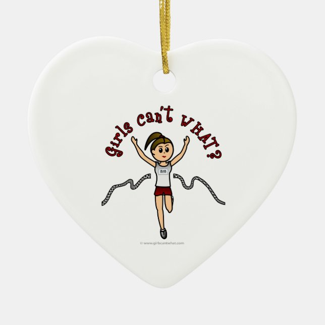 Light Runner in Red Uniform Ceramic Tree Decoration (Front)