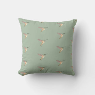 Light Sage Allen's  Hummingbird Cushion