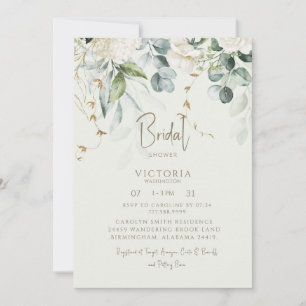 Light Sage Botanical Elegant Bridal Shower Invitation