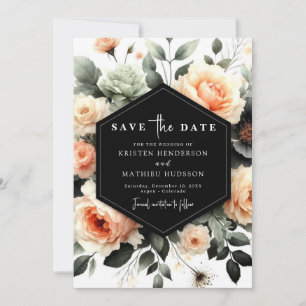 Light Sage Elegant Peach Wedding Save The Date