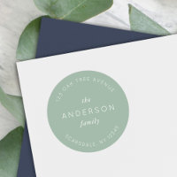 Light Sage Family Name Return Address Modern