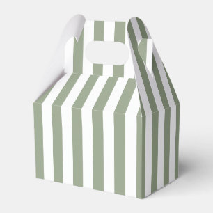 Light Sage Green and White Stripe Favour Box