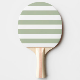 Light Sage Green and White Stripes Ping Pong Paddle