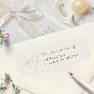 Light Sage Green Baby Shower Bow Return Address
