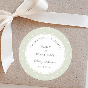 Light Sage Green Baby Shower Thank You For Coming Classic Round Sticker