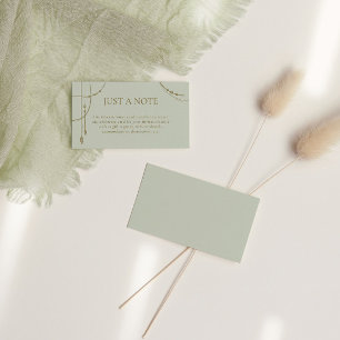Light Sage Green Boho Draped Beaded Wedding Enclosure Card